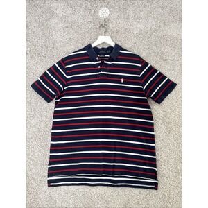 Polo By Ralph Lauren Navy Colorblock Red Striped Polo Shirt Size XL